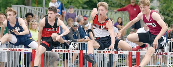 AIRBORNE - Brady Agrimson jumps into third place at the MSHSL state track meet on Saturday June 9